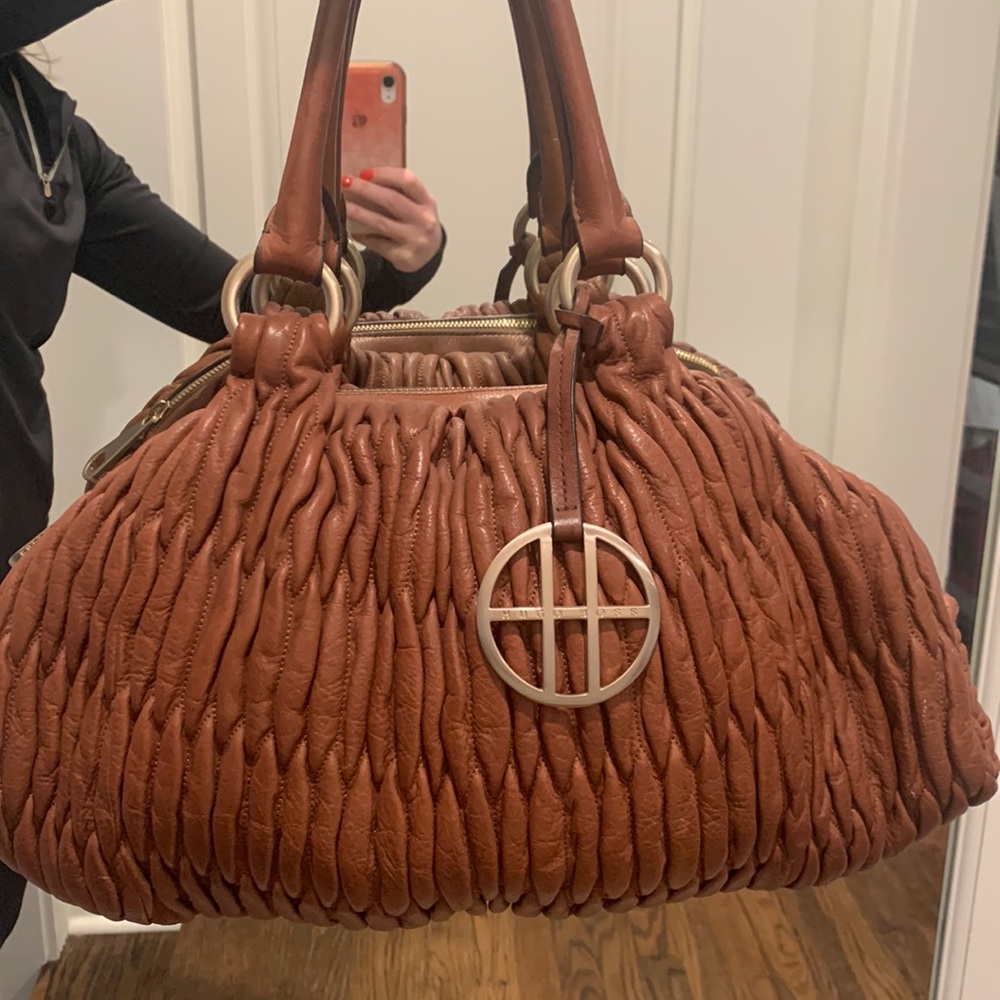 Hugo Boss handbag pleated leather